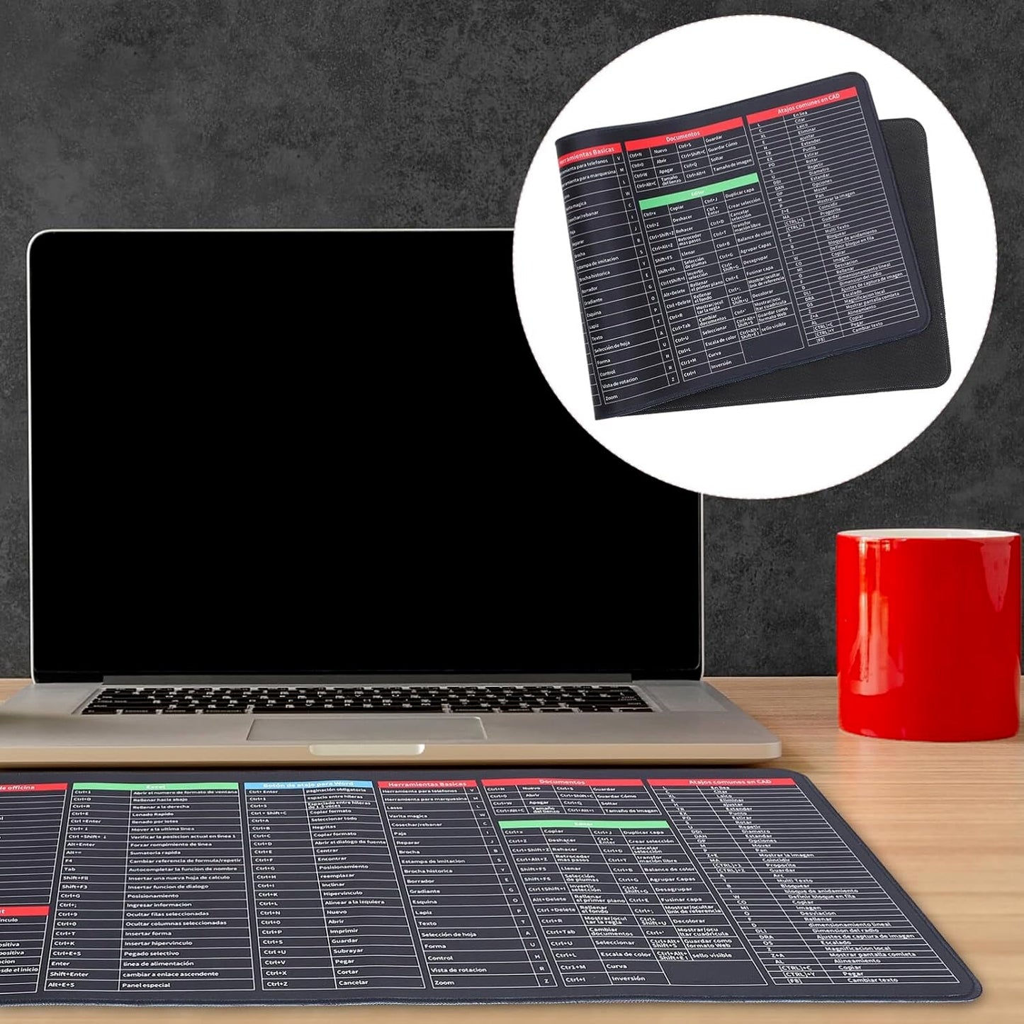 Shortcut Keyboard Mat – Large Anti-Slip Desk Pad