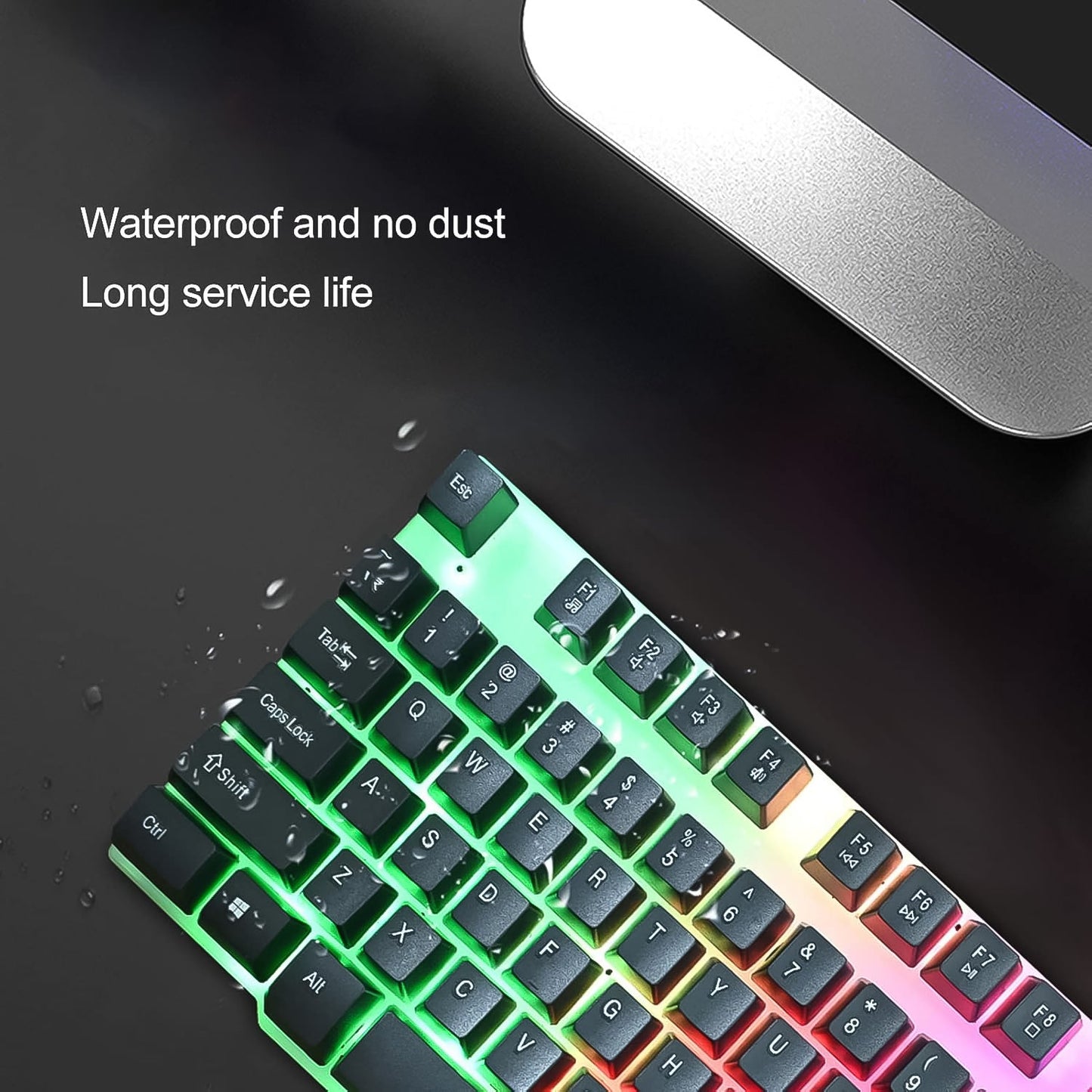 Colorful Backlit Keyboard Mouse Set – Ergonomic Wired Combo