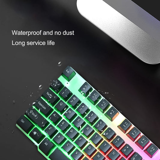 Colorful Backlit Keyboard Mouse Set – Ergonomic Wired Combo