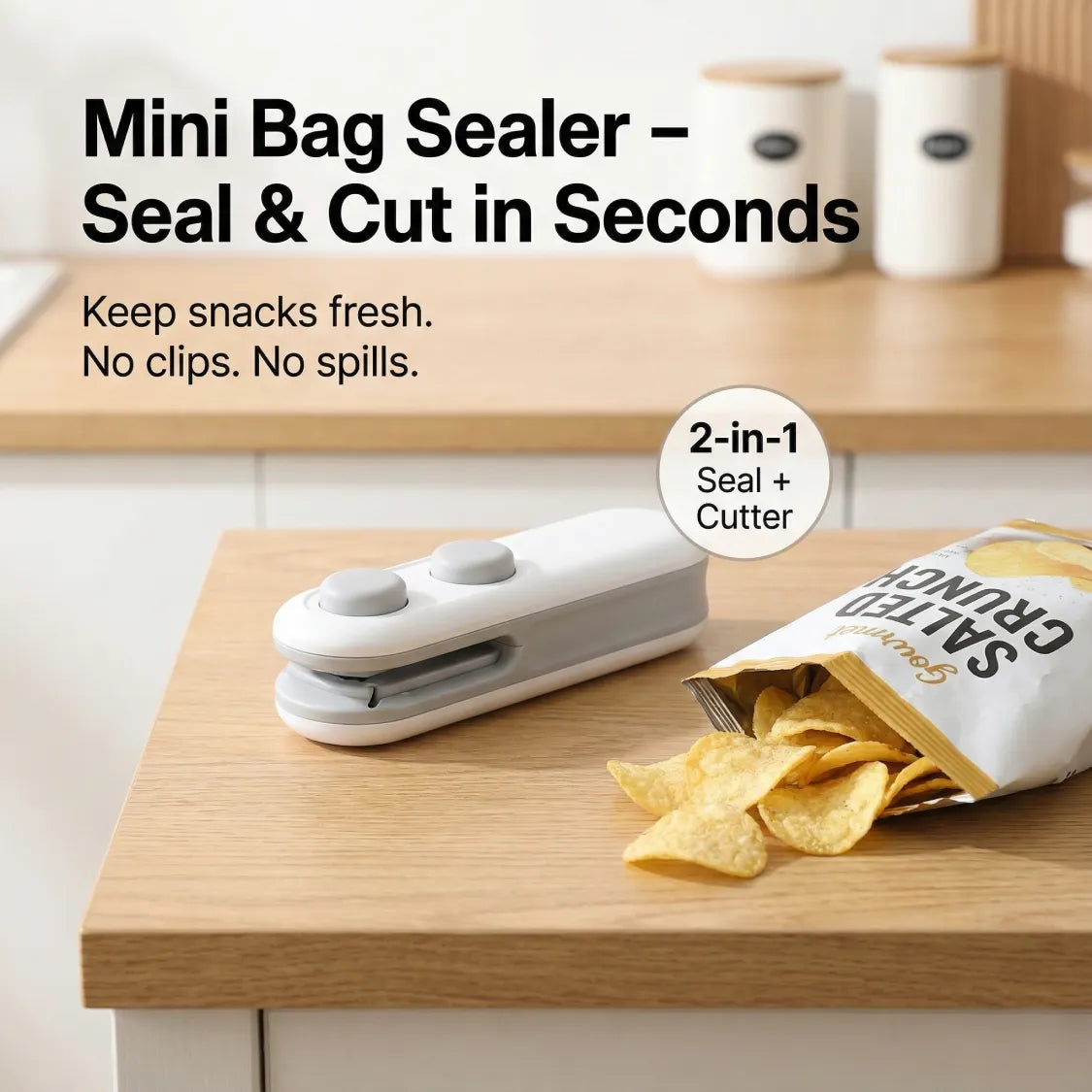 Mini Bag Sealer – 2 in 1 Portable Heat Seal & Cutter