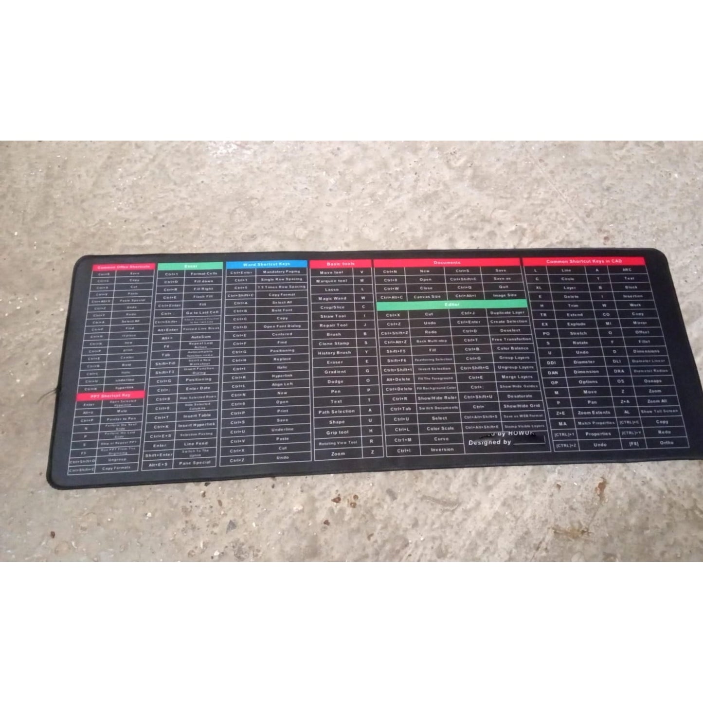 Shortcut Keyboard Mat – Large Anti-Slip Desk Pad