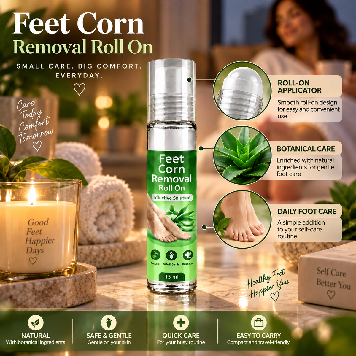 Feet Corn Removal Roll-On – Easy Foot Care | Pack of 2