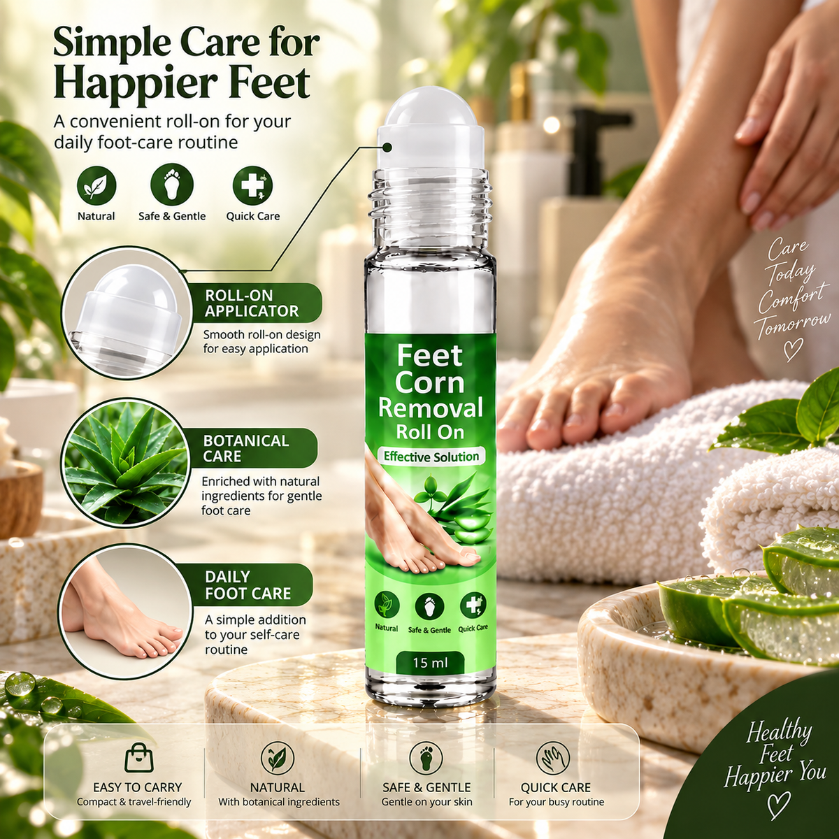 Feet Corn Removal Roll-On – Easy Foot Care | Pack of 2