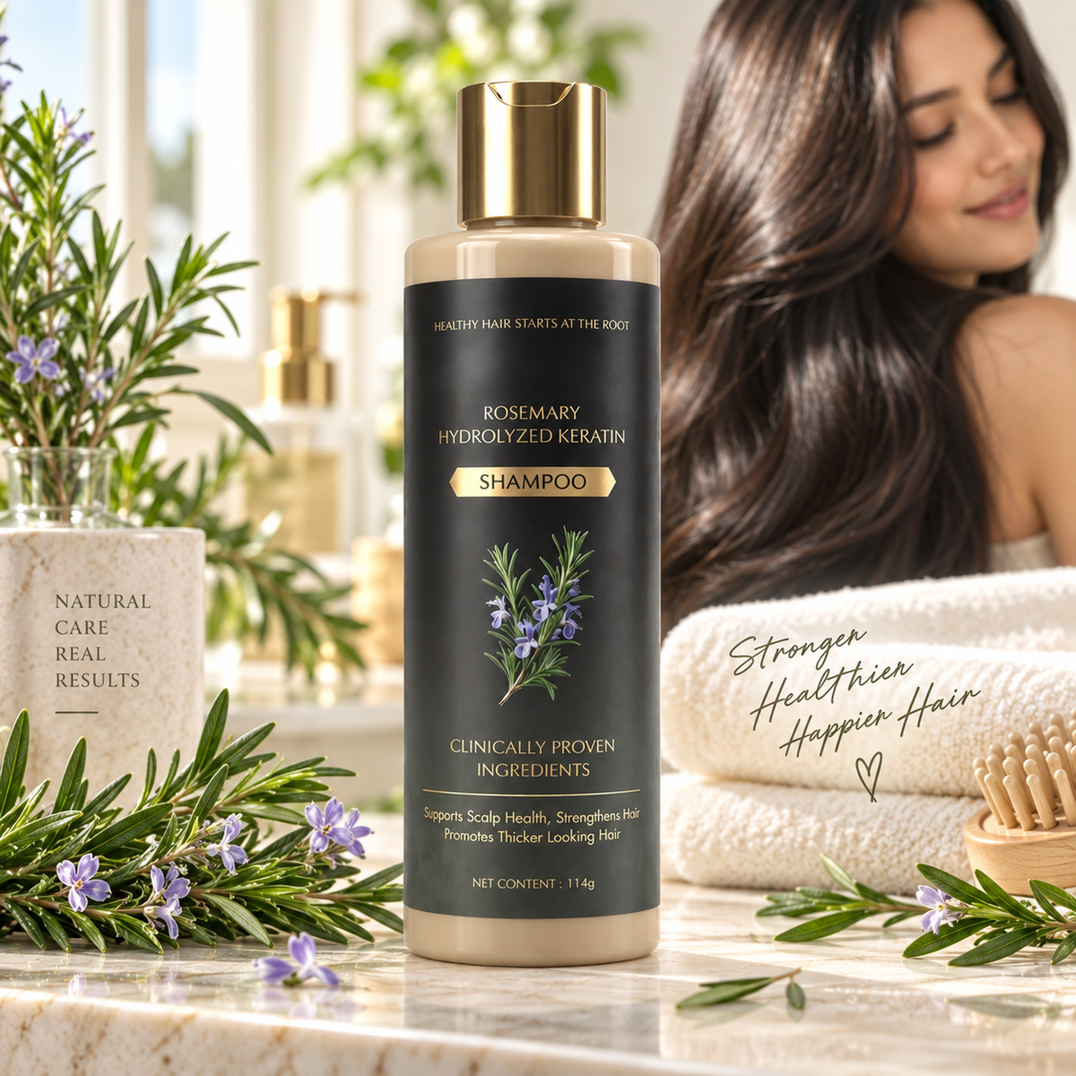 Kerarose Rosemary Shampoo with Hydrolyzed Keratin for Hair & Scalp Care – Buy 1 Get 1 Free