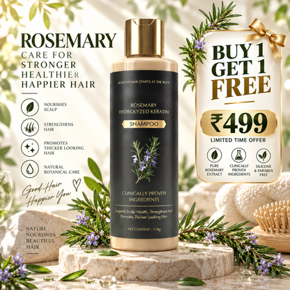 Kerarose Rosemary Shampoo with Hydrolyzed Keratin for Hair & Scalp Care – Buy 1 Get 1 Free