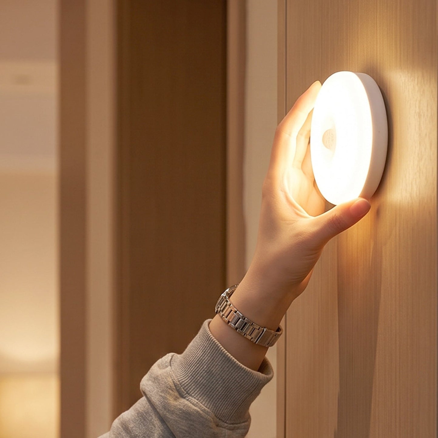 Motion Sensor LED Light, Rechargeable Wireless Night Light with PIR Sensor