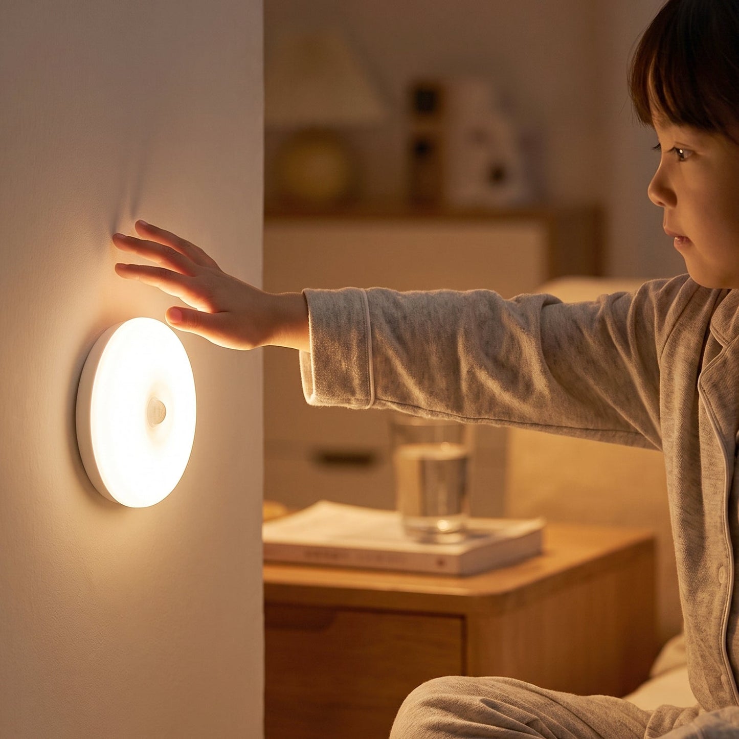 Motion Sensor LED Light, Rechargeable Wireless Night Light with PIR Sensor