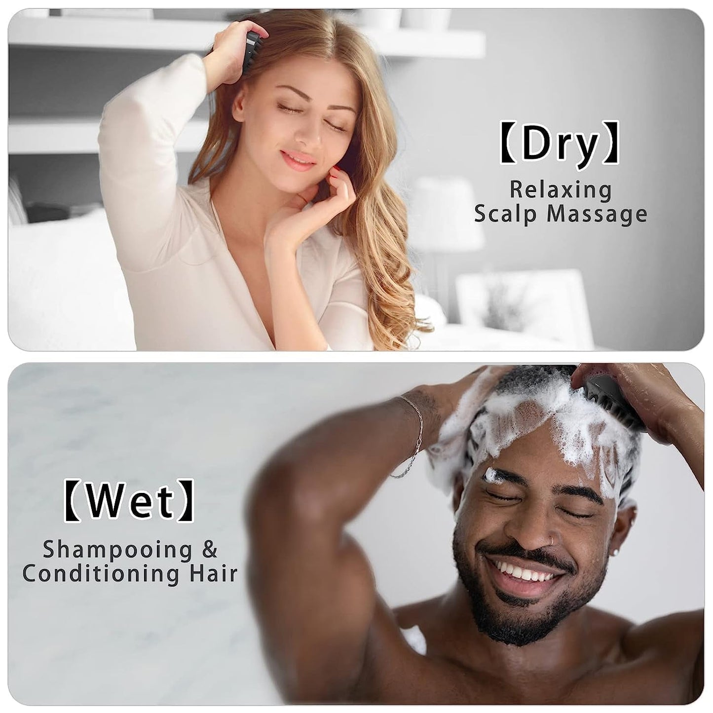 3-in-1 Silicone Scalp Massager Brush