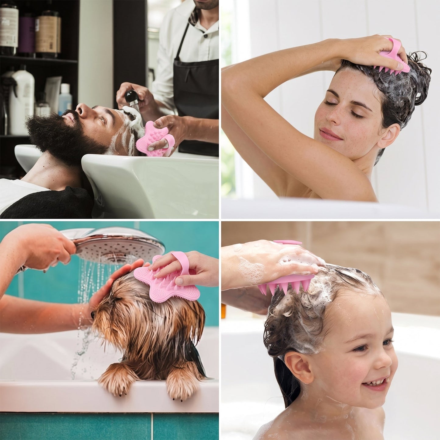 3-in-1 Silicone Scalp Massager Brush