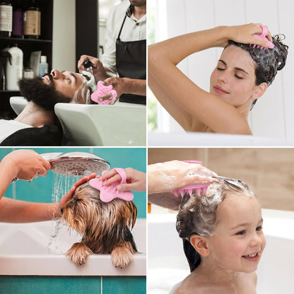 3-in-1 Silicone Scalp Massager Brush
