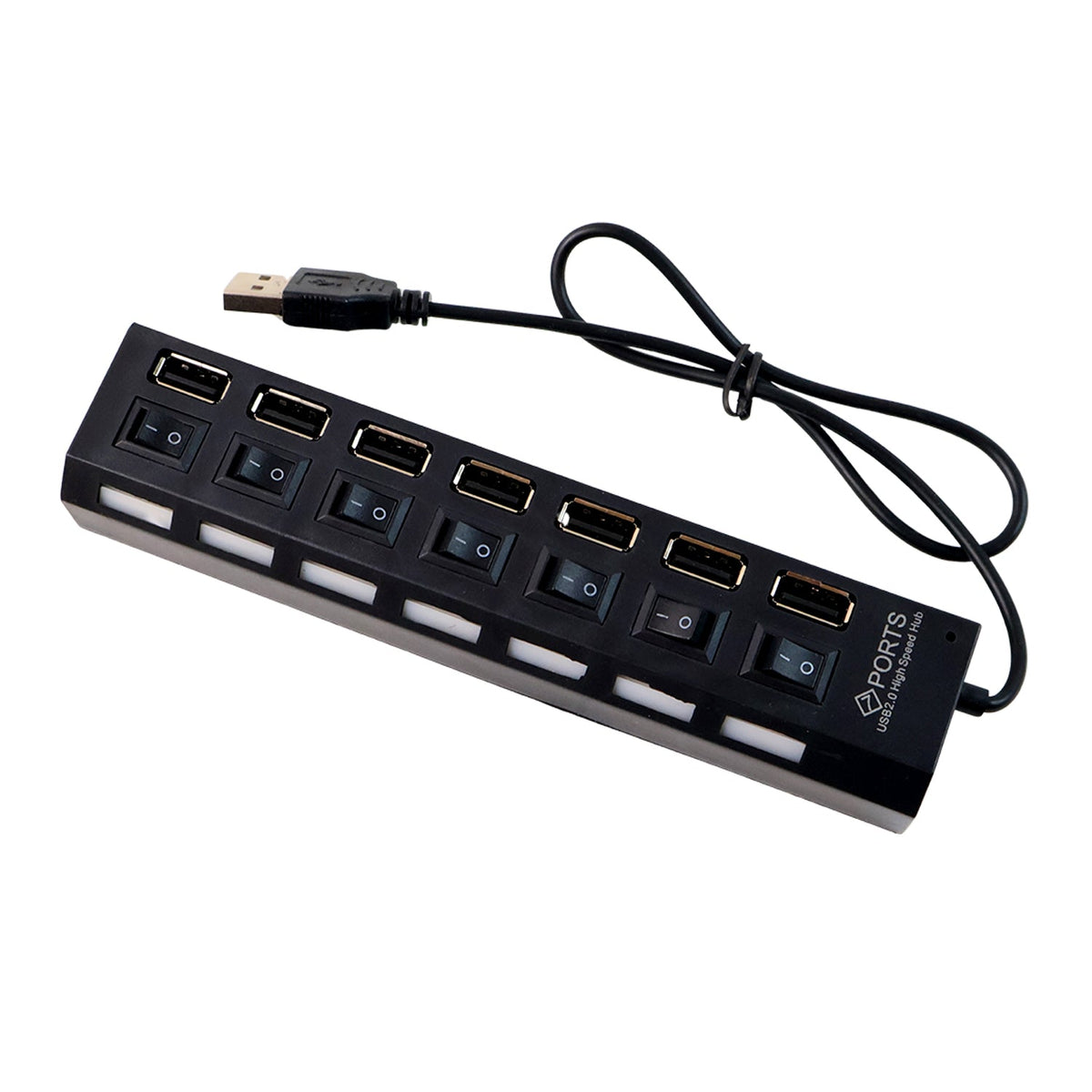 7 Port USB Hub – 7-in-1 Individual Switches, LED Indicators